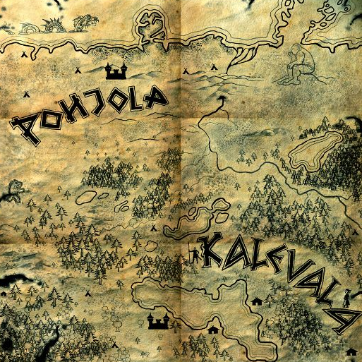 Kalevalan ja Pohjolan kartta