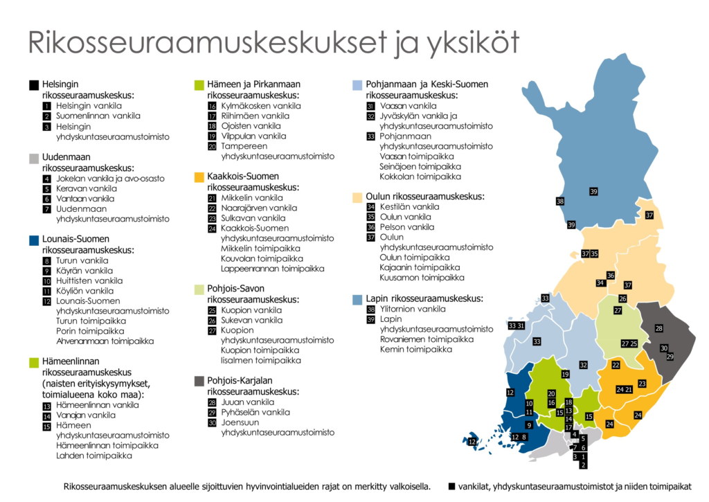 Suomen vankilat kartalla