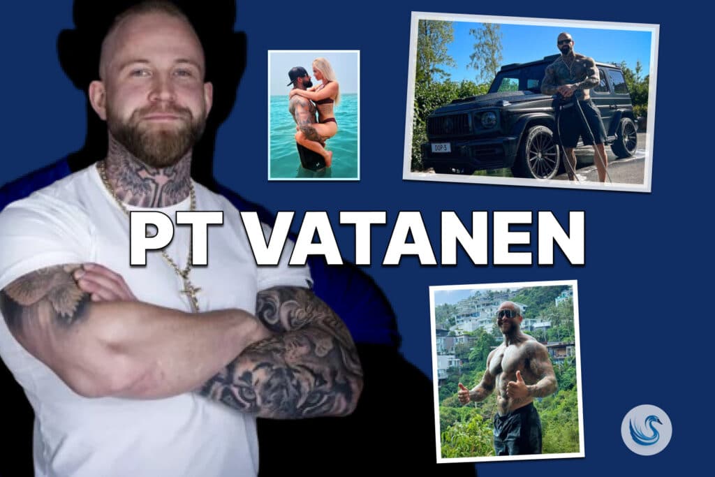 Kuvakollaasi Jooel "PT" Vatasesta. Kuvasta näkyy Joeelin suosio ja hänen korkealuokkainen elämäntyyli.